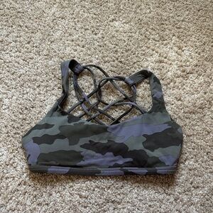 Lululemon Athletica Camo Strappy Sports Bra